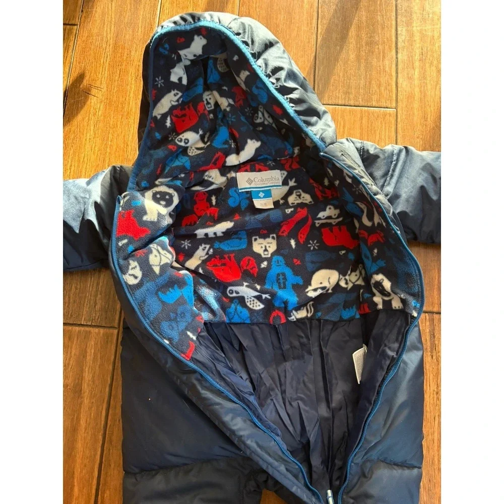 Columbia 12-18M Infant Hooded Bunting Snowsuit Blue One Piece Winter Coat